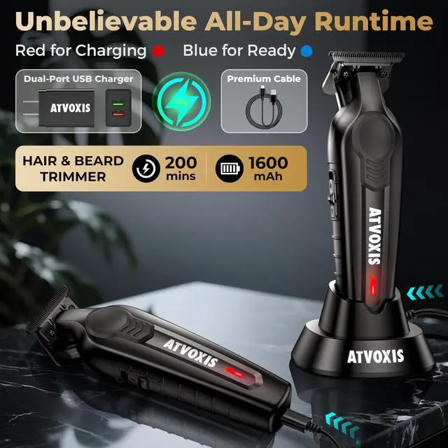 Alt view image 4 of 6 - Hair Trimmer for Men, Trimmers for Barbers, Zero Gapped T Liners Clippers, T Blade Trimmer, Line Up Shape Up Edgers Clippers for Men