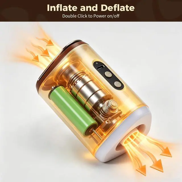 Alt view image 7 of 7 - Portable Air Pump for Inflatables, 8000kPa Rechargeable, 5 Nozzles