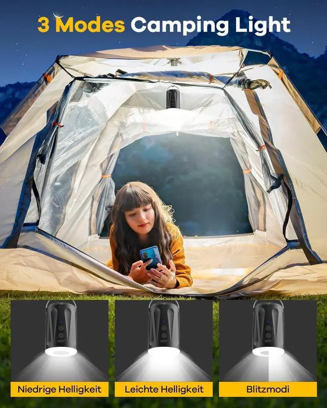 Alt view image 4 of 7 - Electric Air Pump,Rechargeable Paddle Board Air Mattress Pump Battery Powered Air Pump with Camping Light,4 Nozzles for Air Mattress Beds, Swimming Ring, Pool Floats/Toys