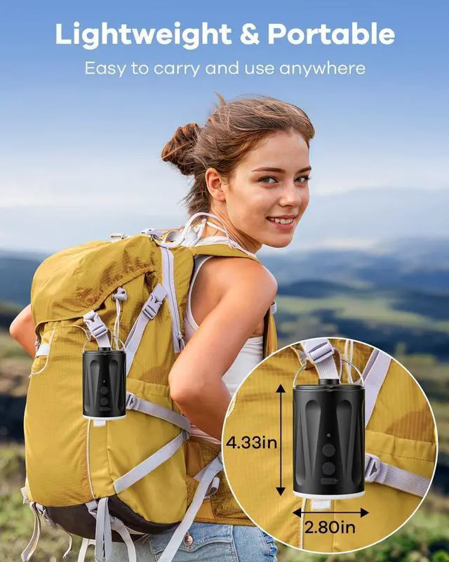 Alt view image 5 of 7 - Electric Air Pump,Rechargeable Paddle Board Air Mattress Pump Battery Powered Air Pump with Camping Light,4 Nozzles for Air Mattress Beds, Swimming Ring, Pool Floats/Toys