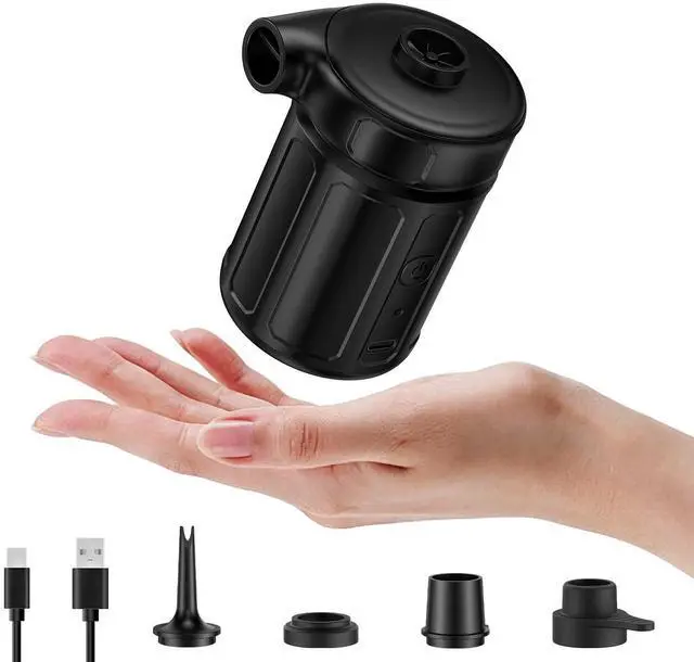 Main image of Portable Air Pump for Inflatables, Air Mattress Pump 6000mAh Rechargeable,2026 Upgraded Metal Blades,4 Air Nozzles,Inflate Deflate for Camping Gear Pool Floats Air Bed