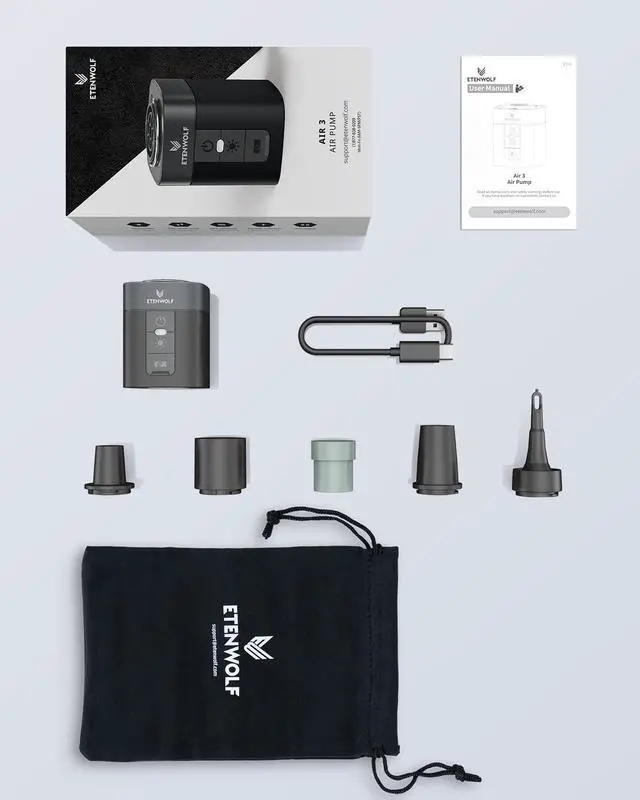 Alt view image 7 of 7 - AIR 3 Air Pump for Inflatables with 2600mAh Battery& Camping Light