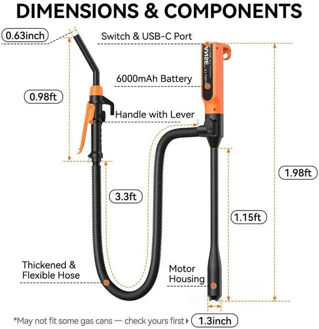 Alt view image 4 of 7 - Rechargeable Fuel Transfer Pump Battery Powered (Model X1 Ultra)