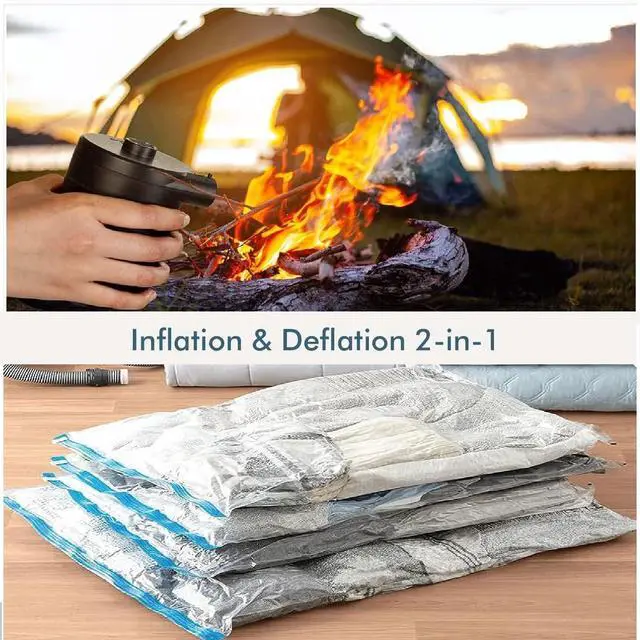 Alt view image 4 of 7 - Electric Air Pump for Inflatables 5200mAh Air Mattress Pump Rechargeable Portable Mini Inflator/Deflator Pumps for Outdoor Camping, Inflatable Cushions, Air Mattress Beds, Swimming Ring Pool Toys