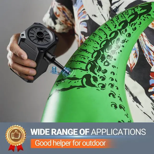 Alt view image 7 of 7 - Electric Air Pump for Inflatables, 4kPa Portable Air Pump with 3 Nozzles, 5200mAh Rechargeable Battery, USB Fast Charging for Air Mattress, Pool Floats, Swimming Rings