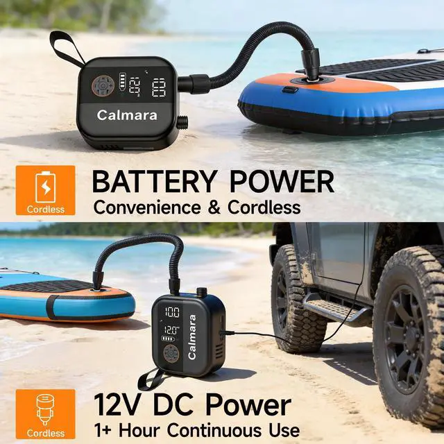 Alt view image 2 of 7 - B1 Electric Paddle Board Pump,Rechargeable 10000mAh Cordless/12V DC 22 PSI High Pressure SUP Pump,Inflation & Deflation,Auto-Off for Stand Up Surfing Kite,Tent,Boat Gift for Men