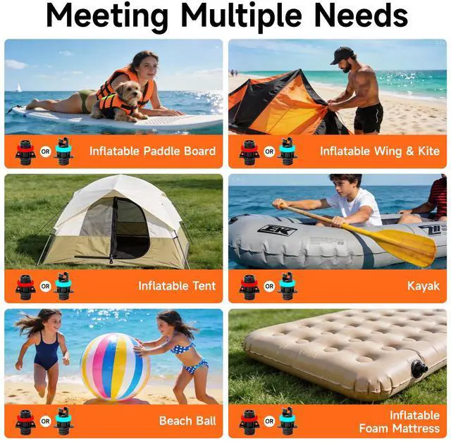 Alt view image 4 of 7 - B1 Electric Paddle Board Pump,Rechargeable 10000mAh Cordless/12V DC 22 PSI High Pressure SUP Pump,Inflation & Deflation,Auto-Off for Stand Up Surfing Kite,Tent,Boat Gift for Men