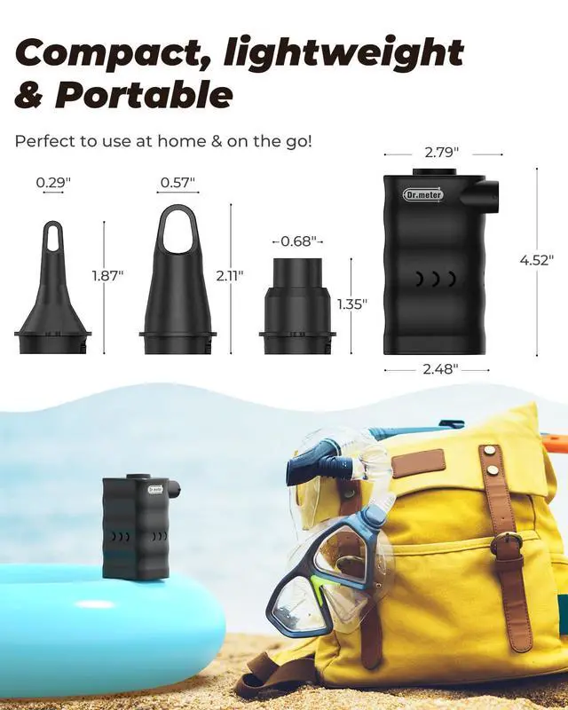 Alt view image 6 of 7 - 6000mAh Rechargeable Long-Lasting Air Pump for Inflatables