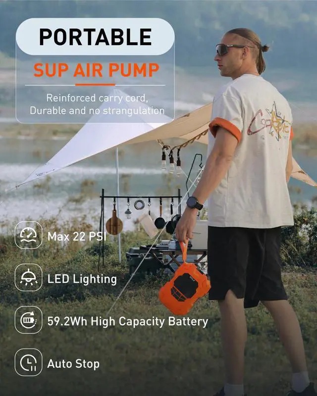 Alt view image 2 of 7 - Paddle Board Electric Pump, SUP Pump Rechargeable for Paddle Board
