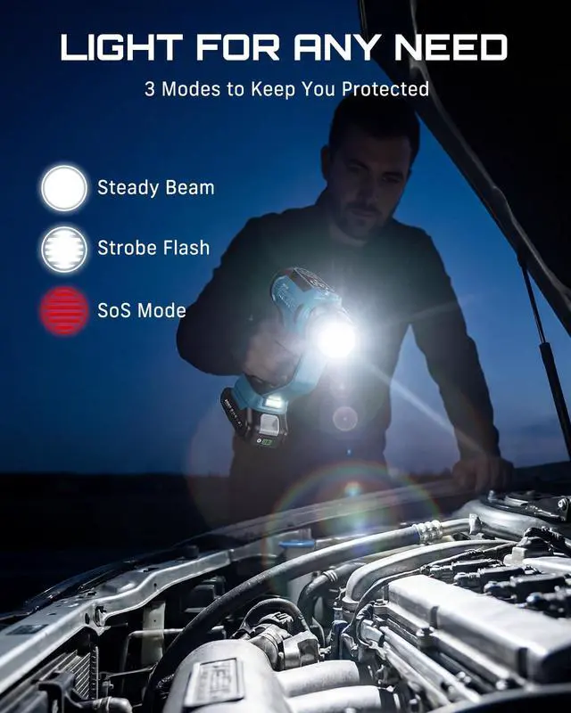 Alt view image 5 of 7 - Cordless Tire Inflator Portable Air Compressor 150PSI Fast Air Pump