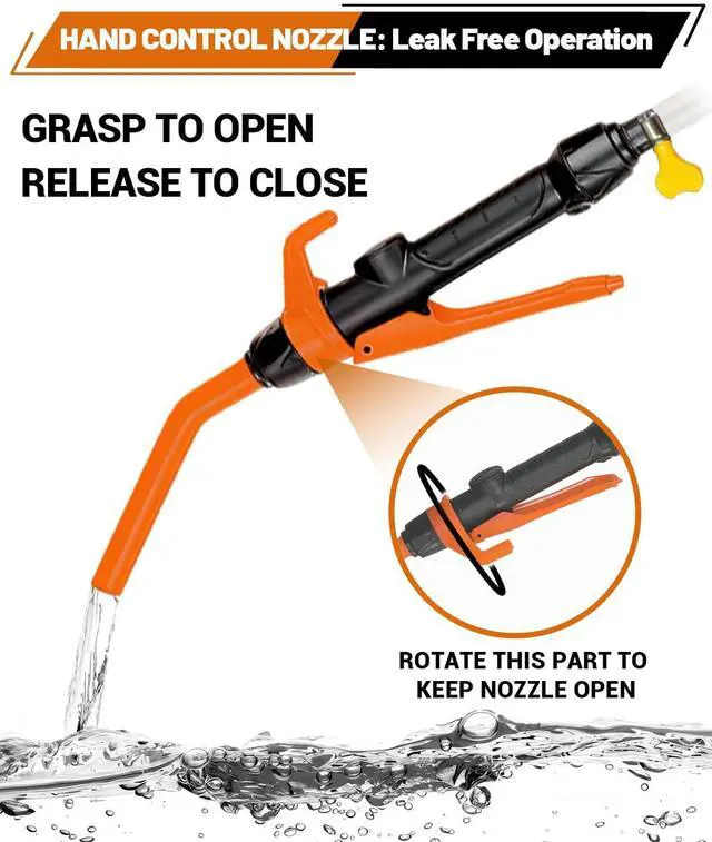 Alt view image 4 of 7 - USB Electric Fuel Transfer Pump Battery Powered & Plug-In Power Supply, Portabel Gas Gasoline Transfer Pump For 5 Gallon Gas Can-Orange