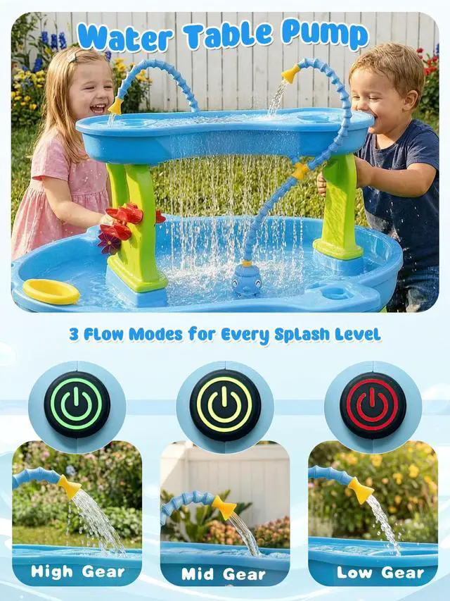 Alt view image 5 of 7 - Rechargeable Water Table Pump with Huge Water Output Water Flow Rate up to 8L/min (2.11 GPM), Ideal Water Pump for Water Table, Long-Lasting Pump for Water Table, Octopus-Shaped Water GamesBlue