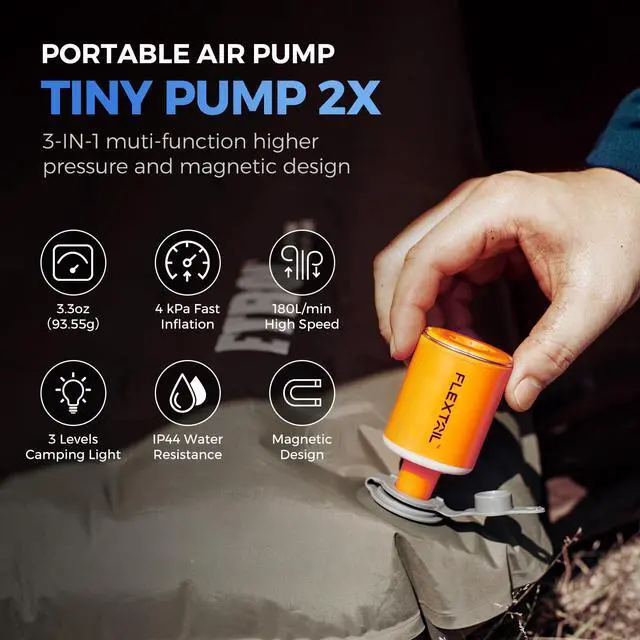 Alt view image 2 of 7 - Portable Air Pump with Camping Lantern Tiny Pump 2X 4kPa Air Pump for Inflatables Rechargeable Air Mattress Pump with Magnetic Design for Sleeping Pads, Pool Floats, Swimming Rings(OG)