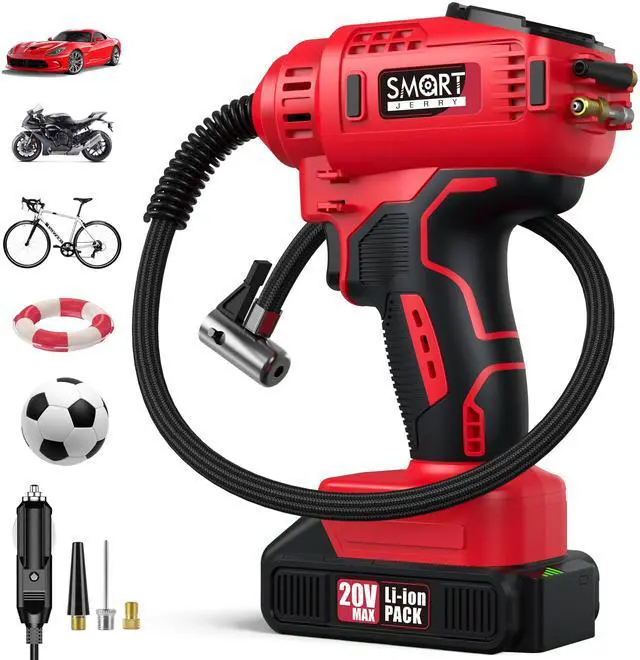 Main image of Portable Tire Inflator for Car, 20V/12V Dual-Power & Max 150 PSI Design
