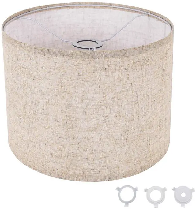 Main image of Small Lamp Shade, Beige Drum Lampshade 8.7''Top X 8.7'' Bottom X 7.9'' High, Replacement Lamp Shade Natural Linen Hand Crafted for Table Lamps Floor Lamps Chandelier Lamp, Easy Assembly Required