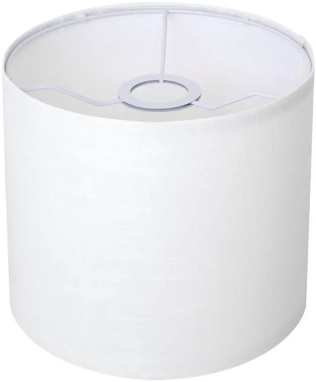 Main image of White Linen Small Drum Lampshade, 8.66" Top x 8.66" Bottom x 7.87" High Lamp Shade, Lamp Shade Replacement for Table and Floor Lamps, Pendant LightHandcrafted LampshadeEasy Assembly