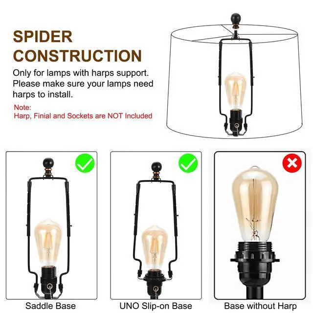 Alt view image 5 of 7 - Lamp shades for Table Lamps 11.4" Top x 12.6" Bottom x 9.8" High Drum Lamp shades for Floor Lamps Medium Linen Lampshade Easy Assembly for Lamp Replacement, Beige