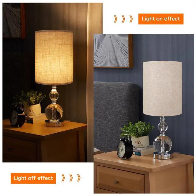 Alt view image 3 of 6 - Tall Drum Lamp Shade for Table Lamps, Floor Lamp, Cloth Lampshade 10" Top X 10" Bottom X 13" High, Beige Large Line Fabric, Easy Assembly