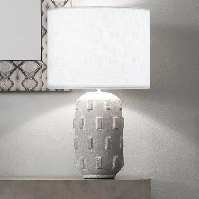 Alt view image 7 of 7 - White Textured Drum lampshade Medium Lamp Shade 13" Top x 13" Bottom x 10" High (Spider) Modern Linen Lamp Shades for Table Lamp Bedside Lamp Natural Linen Replacement Assembly is Required