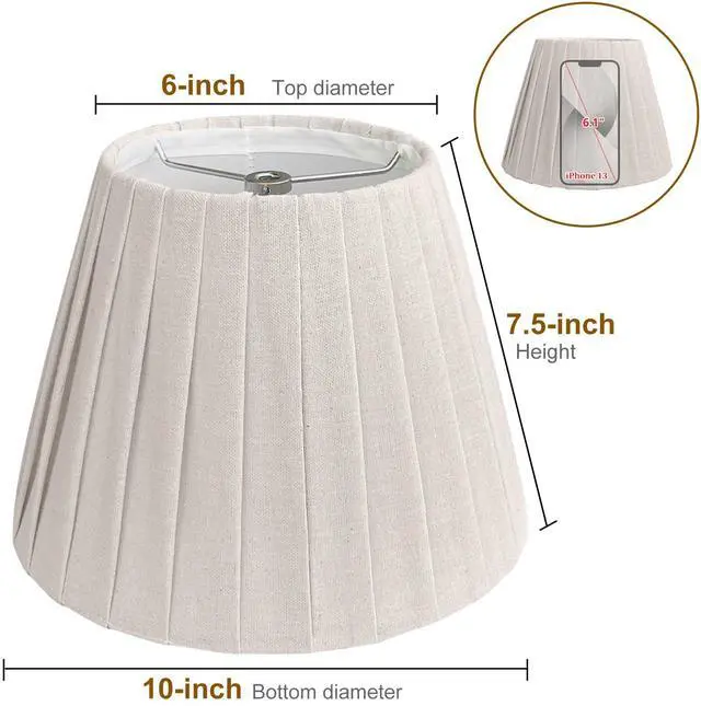 Alt view image 2 of 7 - Small Lamp Shade, 6 x 10 x 7.5 inch Brown Pleated Bell Shade