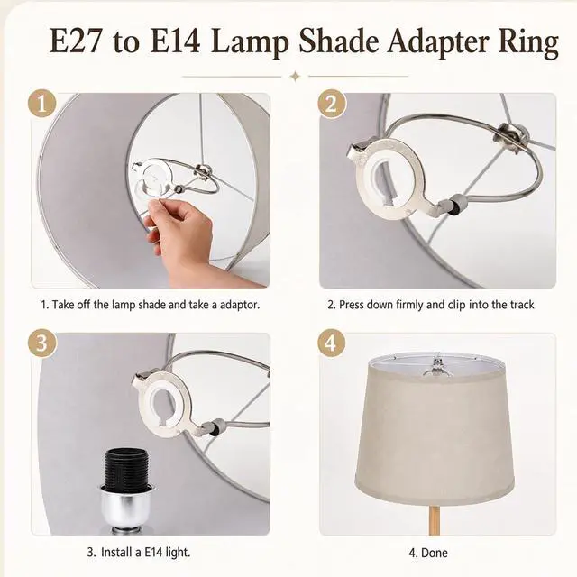 Alt view image 4 of 7 - Drum Lampshades Set of 2, 11" Top x 13" Bottom x 10" High, Beige Lamp Shade