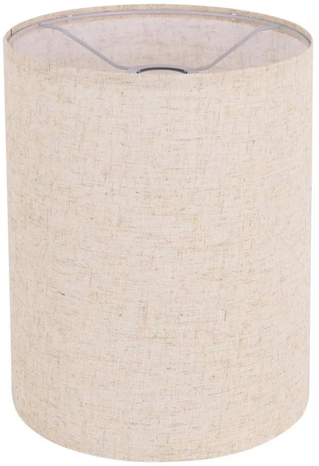 Main image of Beige Linen Tall Drum Lampshade, 10" Top x 10" Bottom x 13" High Lamp Shade, Lamp Shade Replacement for Table and Floor Lamps, Pendant Light, Handcrafted Lampshade, Easy Assembly