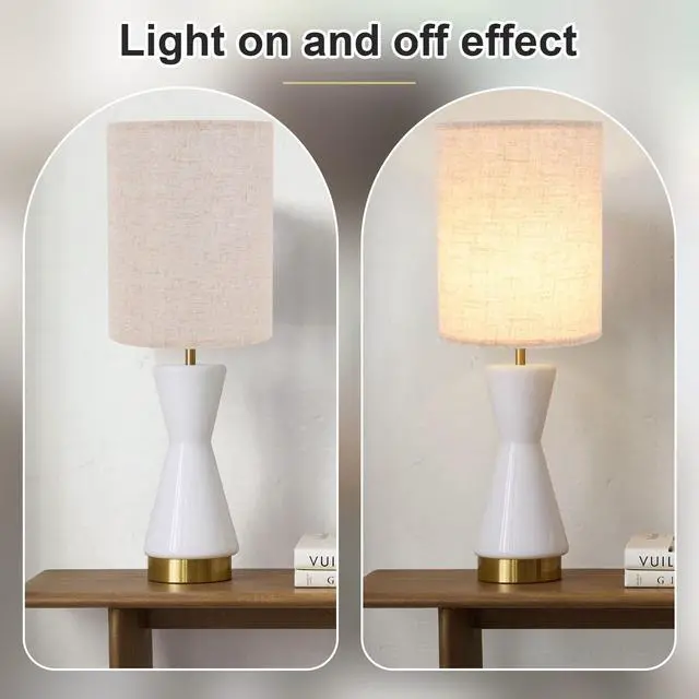 Alt view image 2 of 7 - Beige Linen Tall Drum Lampshade, 10" Top x 10" Bottom x 13" High Lamp Shade, Lamp Shade Replacement for Table and Floor Lamps, Pendant Light, Handcrafted Lampshade, Easy Assembly
