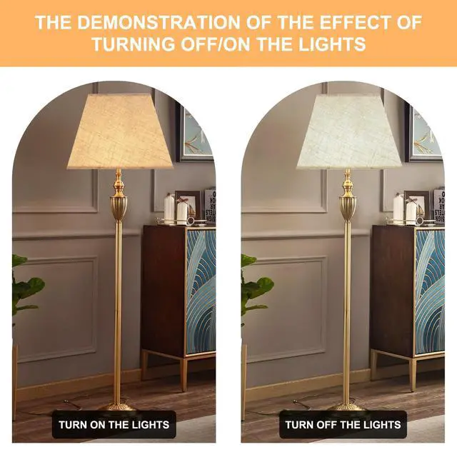 Alt view image 2 of 6 - Beige Lamp Shade, 8''x8''Top 13''x13''Bottom 10'' Height, Square Lampshade Replacement Lamp Shade Natural Linen Hand Crafted for Table Lamps Floor Lamps Pendent Light, Assembly Required