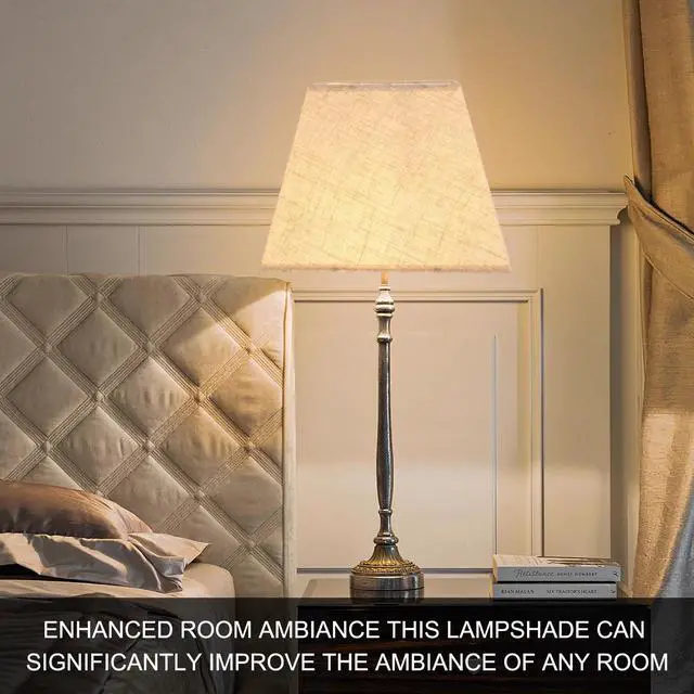 Alt view image 3 of 6 - Beige Lamp Shade, 8''x8''Top 13''x13''Bottom 10'' Height, Square Lampshade Replacement Lamp Shade Natural Linen Hand Crafted for Table Lamps Floor Lamps Pendent Light, Assembly Required