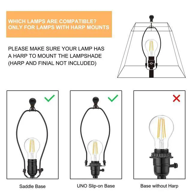 Alt view image 6 of 7 - White Lamp Shades Set of 2, 8''x8''Top, 13''x13''Bottom 10'' Height, Square Lampshades Replacement Lamp Shades Natural Linen Hand Crafted for Table Lamps Floor Lamps Pendent Light, Assembly Required