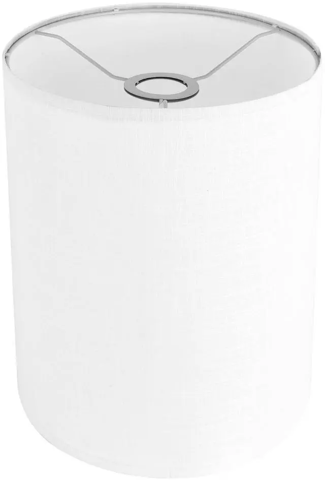 Main image of White Linen Tall Drum Lampshade, 10" Top x 10" Bottom x 13" High Lamp Shade, Lamp Shade Replacement for Table and Floor Lamps, Pendant Light, Handcrafted Lampshade, Easy Assembly