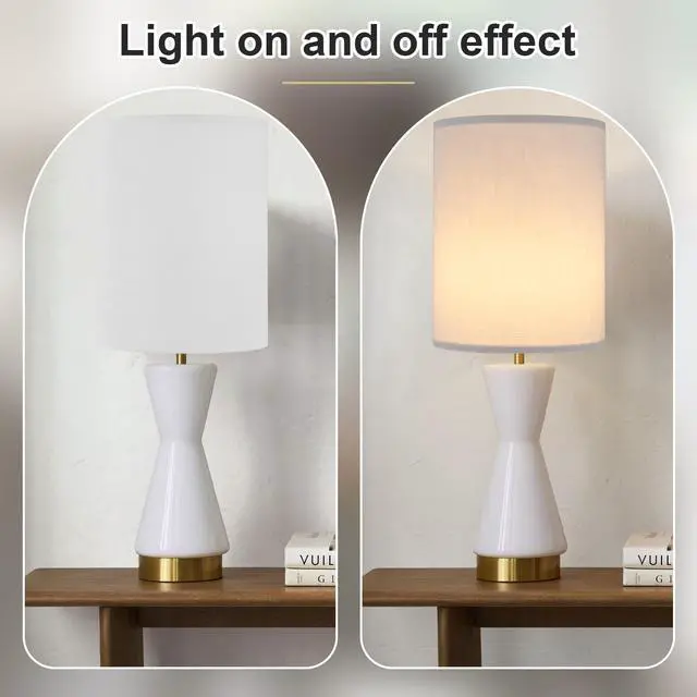 Alt view image 2 of 7 - White Linen Tall Drum Lampshade, 10" Top x 10" Bottom x 13" High Lamp Shade, Lamp Shade Replacement for Table and Floor Lamps, Pendant Light, Handcrafted Lampshade, Easy Assembly