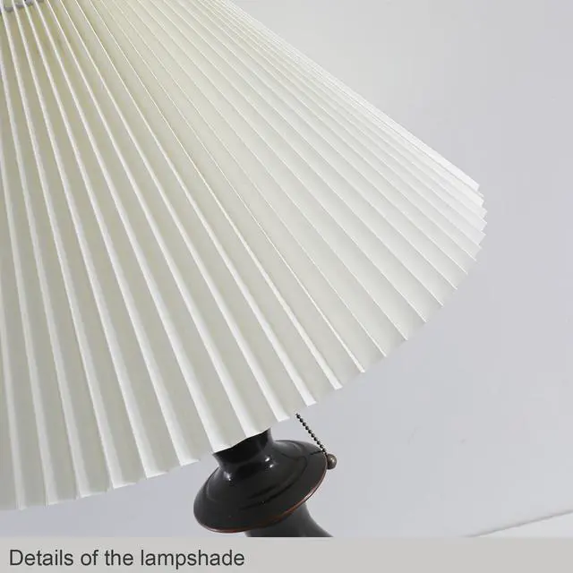 Alt view image 2 of 7 - Pleated Lamp Shade for Arc/Arched Table Lamp/Floor Lamps Replacement Shade 5.9"Top X 16.5"Bottom X 11"High-Cream