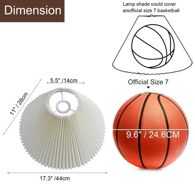 Alt view image 4 of 7 - Pleated Lamp Shade for Arc/Arched Table Lamp/Floor Lamps Replacement Shade 5.9"Top X 16.5"Bottom X 11"High-Cream