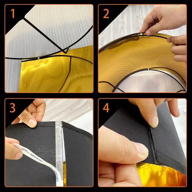 Alt view image 7 of 7 - Black Lamp Shades Drum Set Of 2 Medium Gold 12-Inch Replacement Lamp Shades For Table Lamps,Floor Lamps,Diy Pendant Lights, Wall Lights,Harp Holder Included,Requires Assembly. (Black)