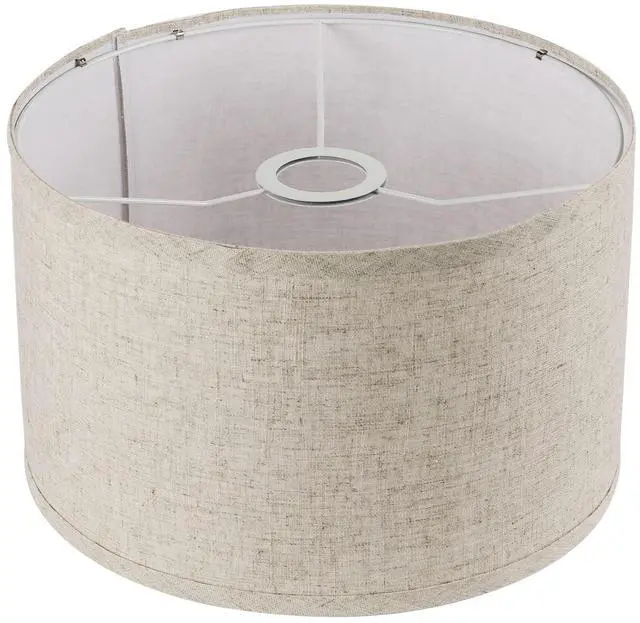 Main image of 11"x11"x8" Assembly Required Lampshade for Floor Lamp, Table Lamp, Bedside Lamp, Fabric Drum Lampshade Classic Modern Style, Spider Fitter, Linen - Beige