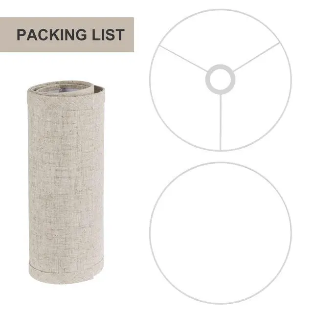 Alt view image 4 of 7 - 11"x11"x8" Assembly Required Lampshade for Floor Lamp, Table Lamp, Bedside Lamp, Fabric Drum Lampshade Classic Modern Style, Spider Fitter, Linen - Beige