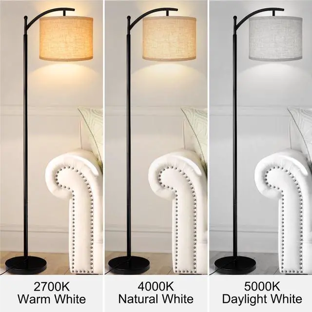 Alt view image 6 of 7 - 11"x11"x8" Assembly Required Lampshade for Floor Lamp, Table Lamp, Bedside Lamp, Fabric Drum Lampshade Classic Modern Style, Spider Fitter, Linen - Beige