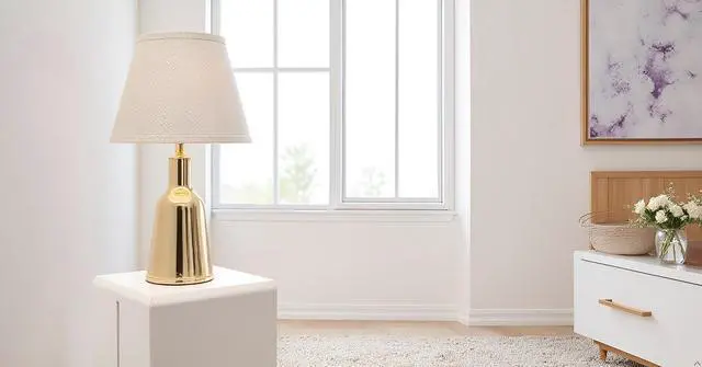 Alt view image 7 of 7 - 32426 Transitional Hardback Empire Shape Spider Construction Lamp Shade in Flaxen, 9" wide (5" x 9" x 7")