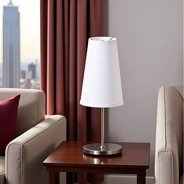 Alt view image 7 of 7 - 32164 Transitional Hardback Empire Shape Spider Fitter Lamp Shade in Off White, 4-1/4" Top x 6" Bottom x 9" Slant