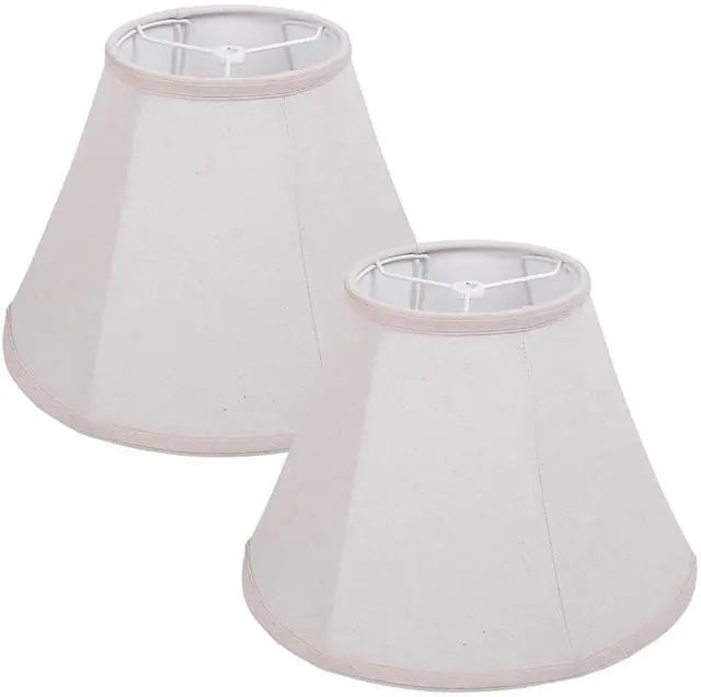 Main image of KD Lamp Shades Set of 2, 6x12x8.5 inch Natural Linen Lamp Shades for Table Lamps Medium Lamp Shade for Table Lamp & Bedside Lamp No Assembly Required (White)