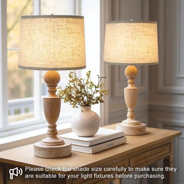 Alt view image 6 of 7 - Lampshades Set of 2, Drum Lampshades 11.6" Top x 12.6" Bottom x 9.8" High, Medium Lampshades (Spider Fitter), Beige Lampshades Natural Linen Hand Crafted, Easy Assembly Required