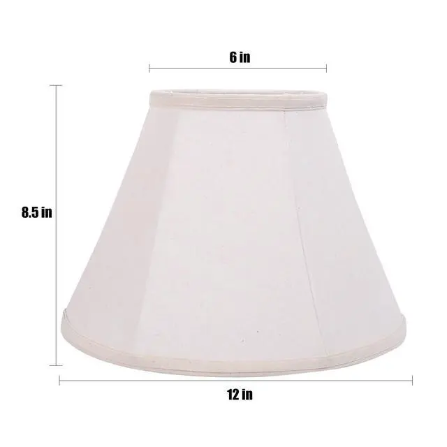 Alt view image 2 of 7 - KD Lamp Shades Set of 2, 6x12x8.5 inch Natural Linen Lamp Shades for Table Lamps Medium Lamp Shade for Table Lamp & Bedside Lamp No Assembly Required (White)