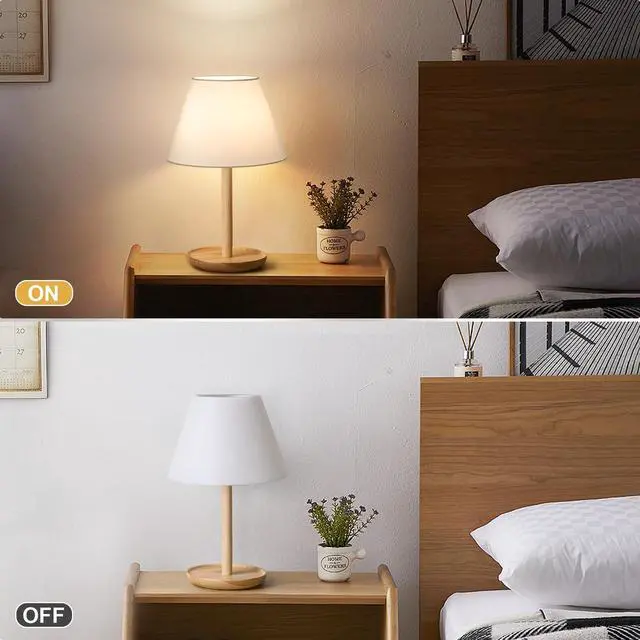 Alt view image 4 of 7 - Small Lamp Shades Set of 2, 5.5" Top x 10" Bottom x 6.6" High, Small White Lamp Shades for Table Lamps, Fabric Lampshade Replacement for Bedside Lamp, Wall Sconces, Spider, Clip on Adapters Included