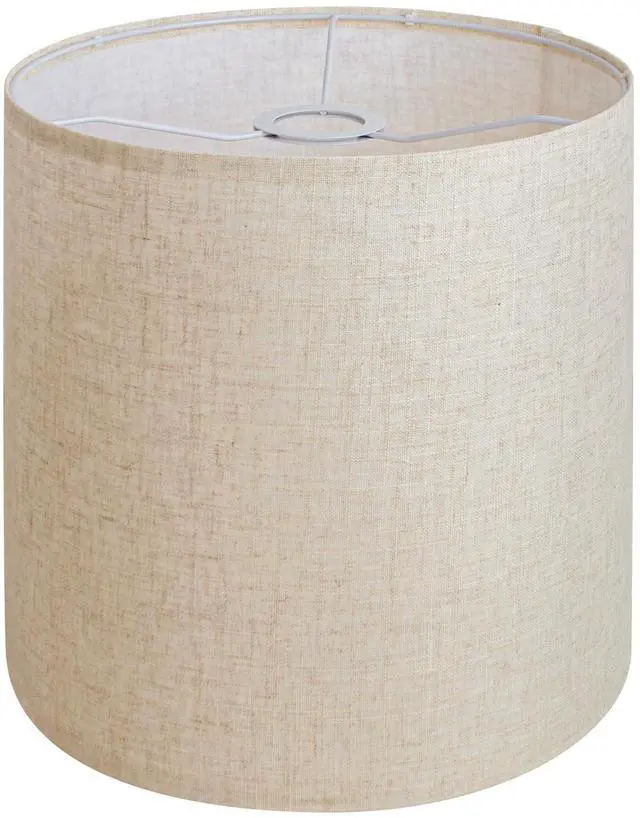 Main image of Beige Linen Tall Drum Lampshade, 11" Top x 11" Bottom x 12" High Lamp Shade, Lamp Shade Replacement for Table and Floor Lamps, Pendant LightHandcrafted LampshadeEasy Assembly