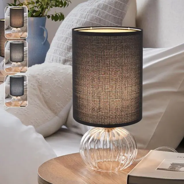 Alt view image 4 of 7 - Black Linen Tall Drum Lampshade, 10" Top x 10" Bottom x 13" High Lamp Shade, Lamp Shade Replacement for Table and Floor Lamps, Pendant Light, Handcrafted Lampshade, Easy Assembly