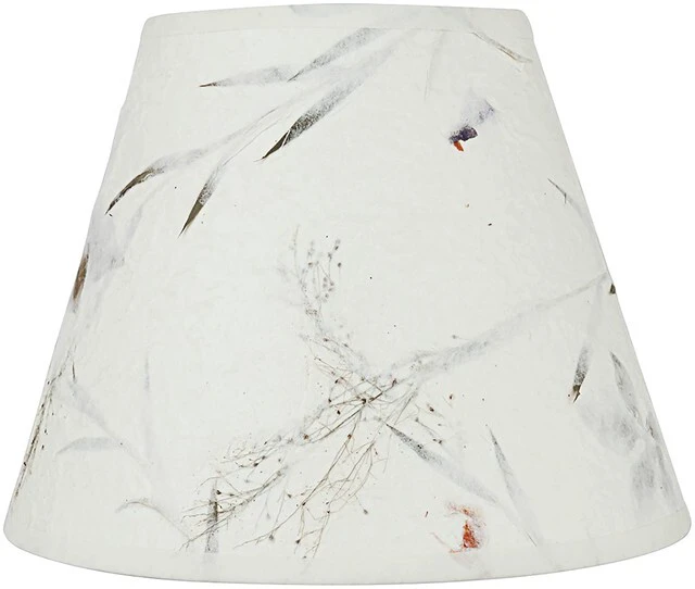 Main image of 58902 Transitional Hardback Empire Shape UNO Construction Lamp Shade in Off White with Leaves and Petals in Paper, 9" Wide (5" x 9" x 7")
