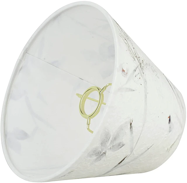 Alt view image 3 of 7 - 58902 Transitional Hardback Empire Shape UNO Construction Lamp Shade in Off White with Leaves and Petals in Paper, 9" Wide (5" x 9" x 7")
