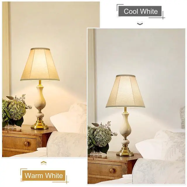 Alt view image 5 of 6 - Bell Lamp Shades Set of 2, 6"Top x 13"Bottom x 10"High, Beige Lamp Shade | Lampshade for Table Lamps Floor Lamps, Fabric Natural Linen Hand Crafted, Spider Fitter, Harp Holders Included, Easy Assembly