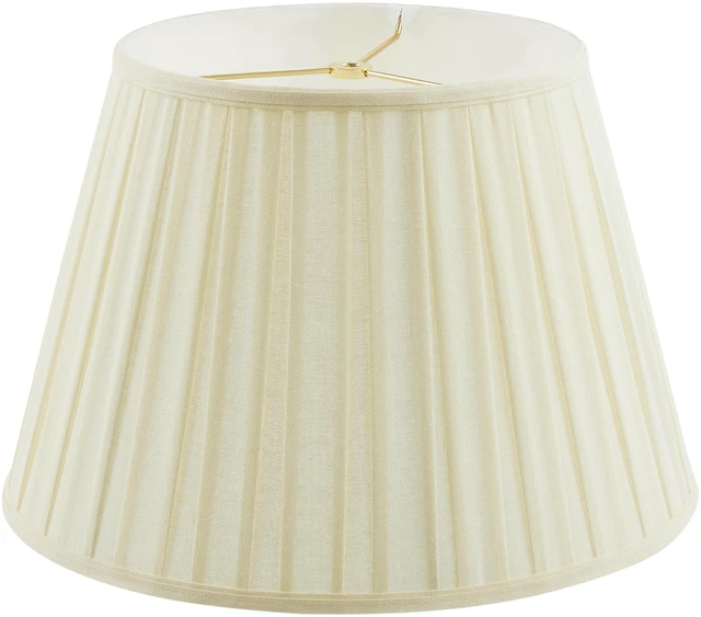 Main image of 33201 Box Pleated Large Empire Spider Construction Lamp Shade, Off-White Linen Fabric, 10-1/2" Top x 16" Bottom x 11" Slant